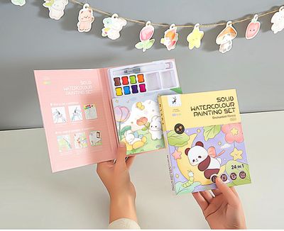 Solid Watercolor painting coloring book painting suit_img_2