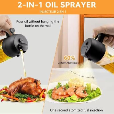 Original Chinese 2In1 Oil Sprayer Glass Bottle Anti-leakage Olive Oil Storage Sprayer Camping BBQ Cooking Oil Dispenser Jar Cruet Kitchen Supply_img_0