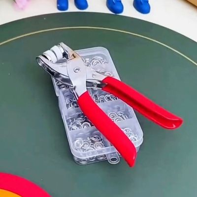 Snap Button Tools Press Studs Pliers Tool 9.5mm Snap Fasteners Tool Kit Hollow and Solid Metal Prong Snaps Buttons Clothing Leather Crafting Sewing Access Baby clothes button DIY Clothes installation Tool_img_2