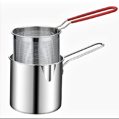 Deep Frying Pot Orginal Stainless Steel Kitchen Fryer With Strainer Tempura Fryer Pan Chicken Fried Chicken Cooking Tools_img_2