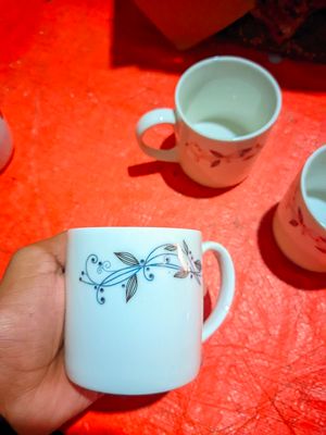 সিরামিকের চা বা কফি কাপ সেট -৬ পিছ- সেটCeramic Tea Cup - Coffee Mug - Black Flower 200ml #81_img_2