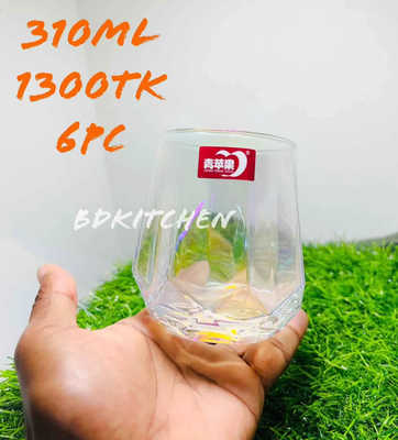 Glasses for Scotch, Bourbon, and Cocktail Drinks WINE GLASS -310ML কাচের শরবত  গ্লাস_img_2