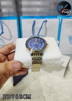 Poedagar 836 Copy Gents Chain Watch- Blue Dial- Golden Bezel- Silver+Golden Chain- TF Code PD762CM_img_2
