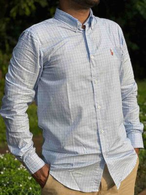 Men Casual Full Shirt Blue Checkered Cotton | Palli_img_1