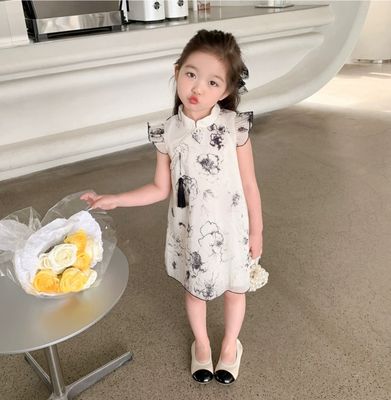 Kids Girls Summer Elegant Floral Cheongsam Style Chinese Princess Dress (1 to 6 years)_img_1