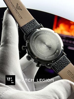 ARMANI OVAL GLASS BLACK CASE BLACK DIAL BLACK BELT ROSE GOLD DIGITS_img_3