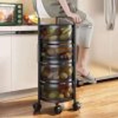 4 Layer Round Shape Kitchen Rack_img_4