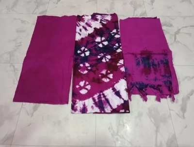 100% Cotton Batik Three-Piece Multicolor Set for Women_img_1