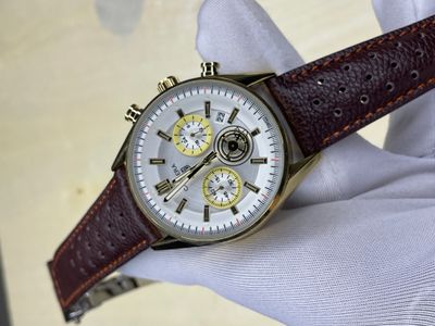 Tag Belt 3 Chrono Brown Gold Case White Dial_img_0