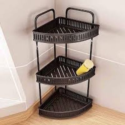 ৩ লেয়ার মেটাল কর্নার শেল্ফ-3 Tier Wall Hanging Metal Corner Shelf-coffe_img_0