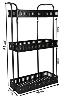 ৩ লেয়ার মেটাল  শেল্ফ-3 Tier Wall Hanging Metal Shelf-wide coffe_img_1