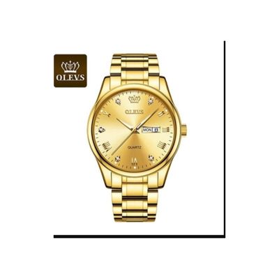 Olevs Men's Quartz Watch (Black-White-Golden)_img_2