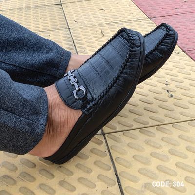 Cow Leather Crocodile Dice leather moccasin half Shoe for Men’s - 304_img_5
