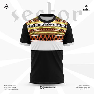 "Ethnic Fusion Premium Polo T-Shirt – Black & White Edition"_img_0