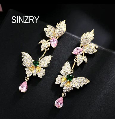 Drop Pink Butterfly Earrings_img_1