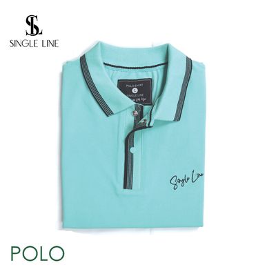 Men's Turquoise Polo T-Shirt | Premium Cotton | Slim Fit Casual Wear | Palli_img_3