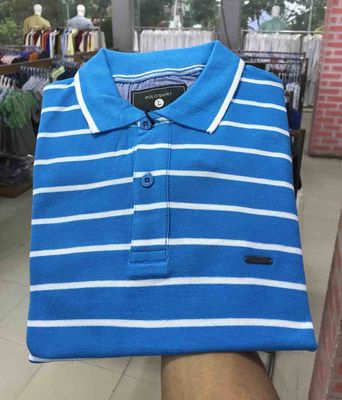 Men's Blue & White Stripe Polo T-Shirt | 100% Cotton | Casual Wear | Palli_img_2