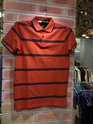 Men's Orange & White Stripe Polo T-Shirt | 100% Premium Cotton | Summer Essential | Palli_img_2
