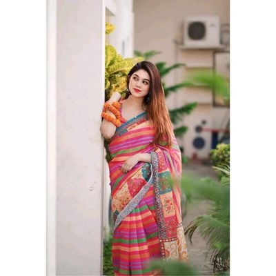 Digital print saree with blouse piece_img_1