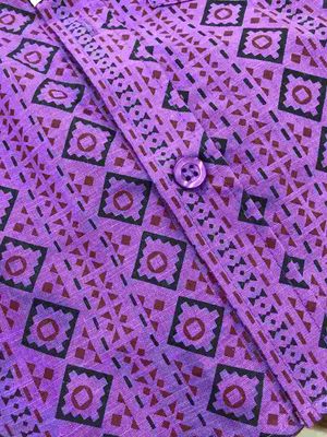 Boys Summer Printed Violet Half Shirt | Traditional Style_img_1