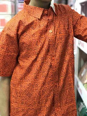 Boys Summer Orange Half Shirt | Traditional Style_img_2