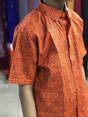 Boys Summer Orange Half Shirt | Traditional Style_img_3