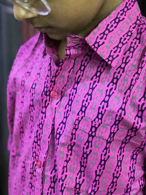 Boys Summer Printed Violet Half Shirt | Traditional Style_img_2