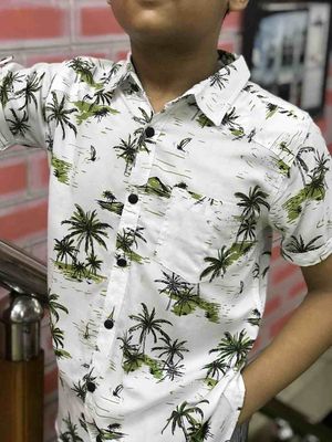Summer Hawaiian Shirt for Boys | White Blue Cream Color_img_4