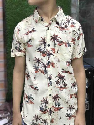 Summer Hawaiian Shirt for Boys | White Blue Cream Color_img_5