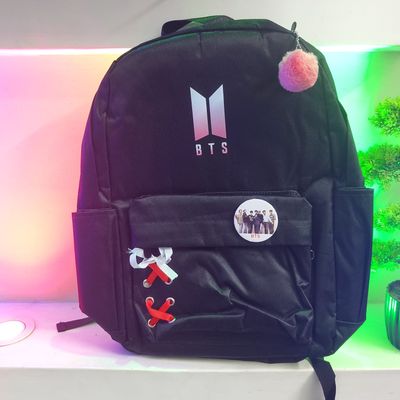 Logo Colorful Lace School Bag Black_img_0