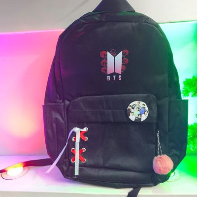 BTS Logo & Illustration School Bag Black_img_0