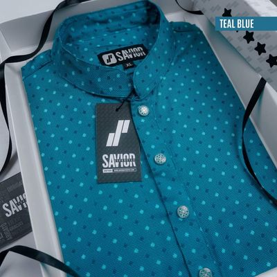 Teal Blue Premium Panjabi – Elegant Festive Wear for Men_img_3