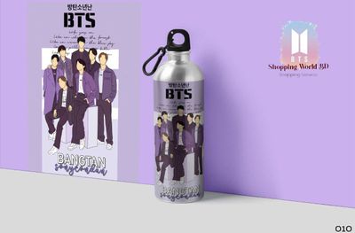 Purple Illustration OT7 Water Bottle_img_0