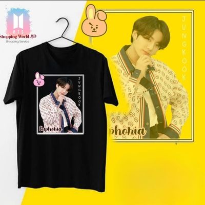 Jungkook Wearing White Shirt Half Sleeve T-Shirt_img_0