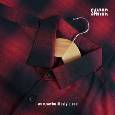 Cherry Black - Full Sleeve Pocket Less Check Shirt_img_0