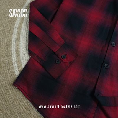 Cherry Black - Full Sleeve Pocket Less Check Shirt_img_2