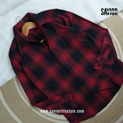 Cherry Black - Full Sleeve Pocket Less Check Shirt_img_3
