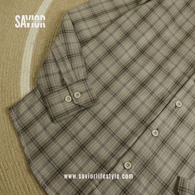 Mud Brown - Full Sleeve Pocket Less Check Shirt_img_1
