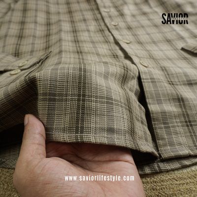 Mud Brown - Full Sleeve Pocket Less Check Shirt_img_3