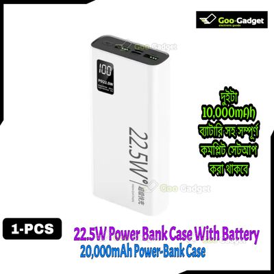Super-Fast Charging Power Bank 20000mAh – PD 22.5W | Dual USB + Type-C | Bidirectional Fast Charging | Black & White_img_1