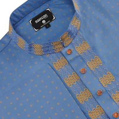 Luxury Cotton Panjabi- Play Blue_img_1