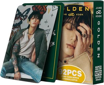 Jungkook Kpop Album Photocards Solo Golden Album Photo Cards 92 PCS Kpop Lomo Card Set Gift Merch for Boys and Girls_img_0