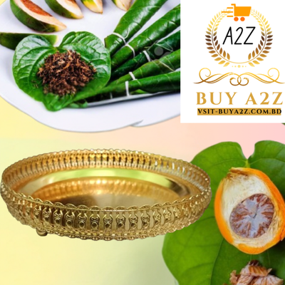 Beautiful SS Golden Steel Pandan serving tray - পানদান_img_0