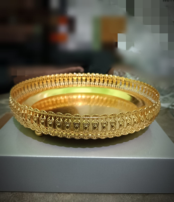 Beautiful SS Golden Steel Pandan serving tray - পানদান_img_2