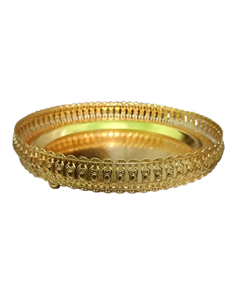 Beautiful SS Golden Steel Pandan serving tray - পানদান_img_3