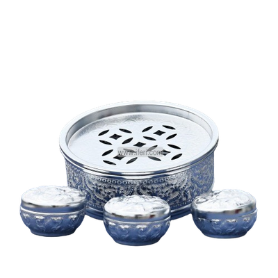 Paner Bata Pandan Sets Khandani Paner Box Betel Leaf Bowl Set - With 3 Pots Experience Traditional Betel Leaf Serving-পানদান_img_3