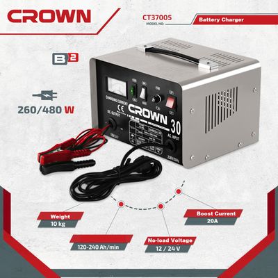 CROWN Battery Charger, 12/24V, 16A, 260W - 480W;  CT37005_img_1