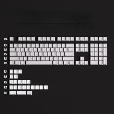 Side Engraved Blank Solid White PBT Keycaps_img_0