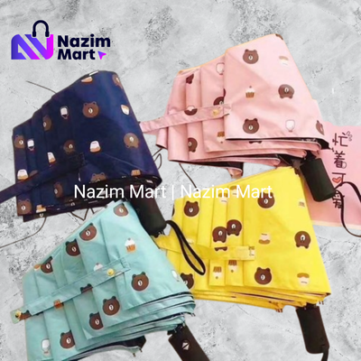 Nazim Mart- Premium windproof double support ribs strong umbrella, compact and portable, black roof for men and women- Multi colour_img_0