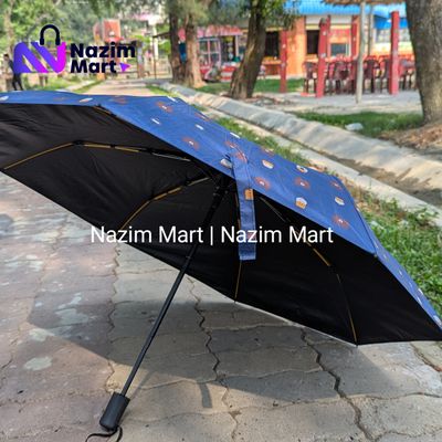 Nazim Mart- Premium windproof double support ribs strong umbrella, compact and portable, black roof for men and women- Multi colour_img_2